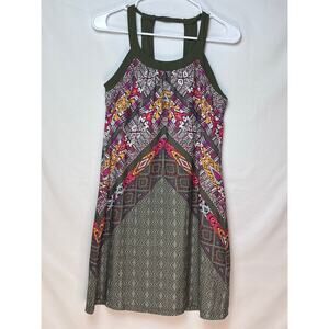 Prana Women Pink/Orange Aztec Sleeveless Athleisure Vacation Cruise Sundress Sm